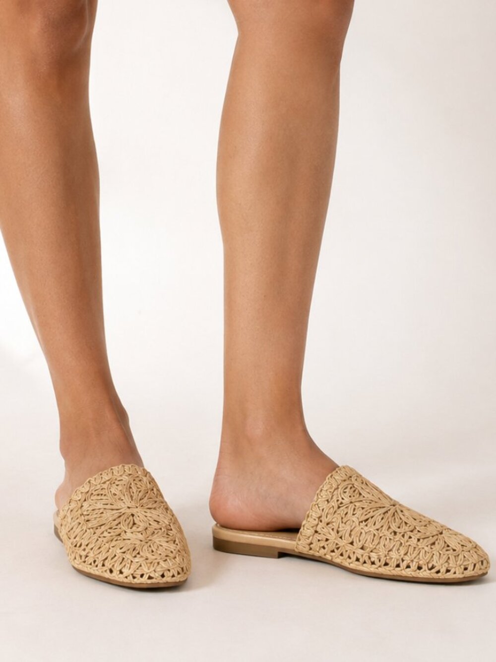 A New Day Greta Raffia Slip On Mule Flats Natural Tan Size 11
